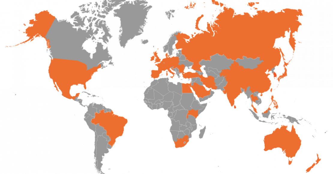 World map Railtechiek Customers